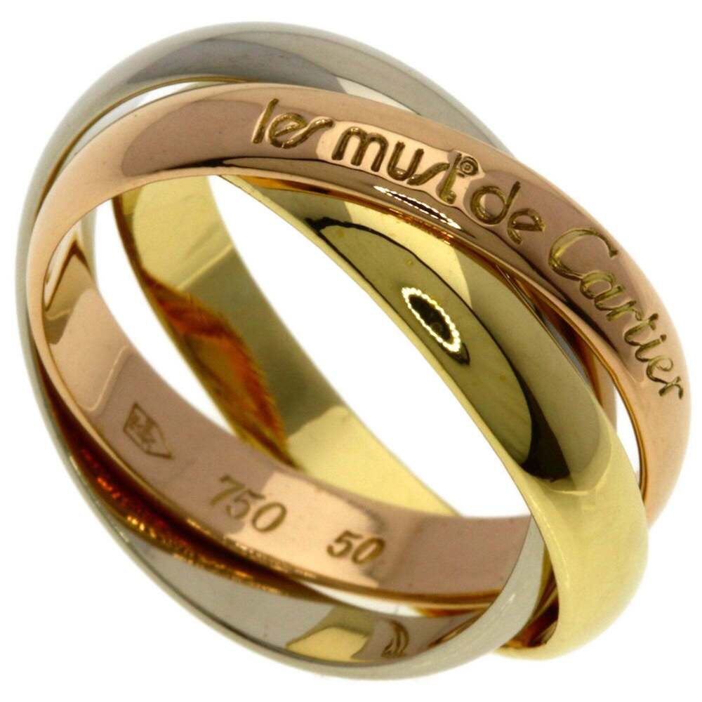 CARTIER Authentic 18k Gold Trinity Ring #50